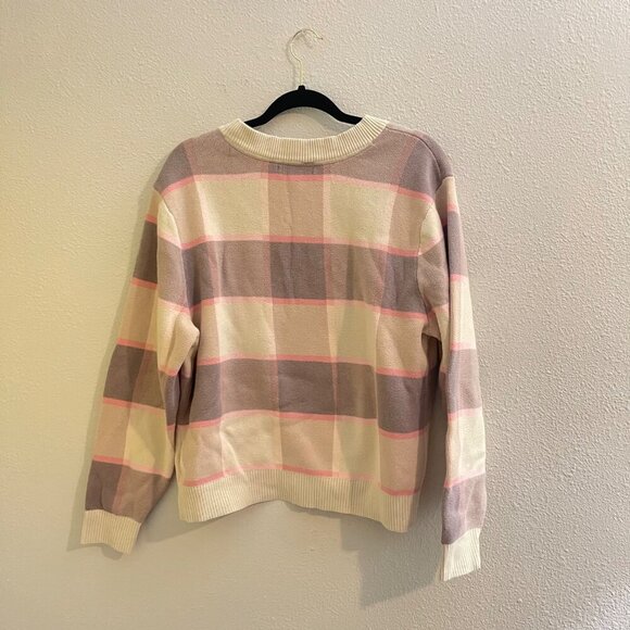 Van's PLAID V-NECK OVERSIZED SWEATER - Picture 3 of 5